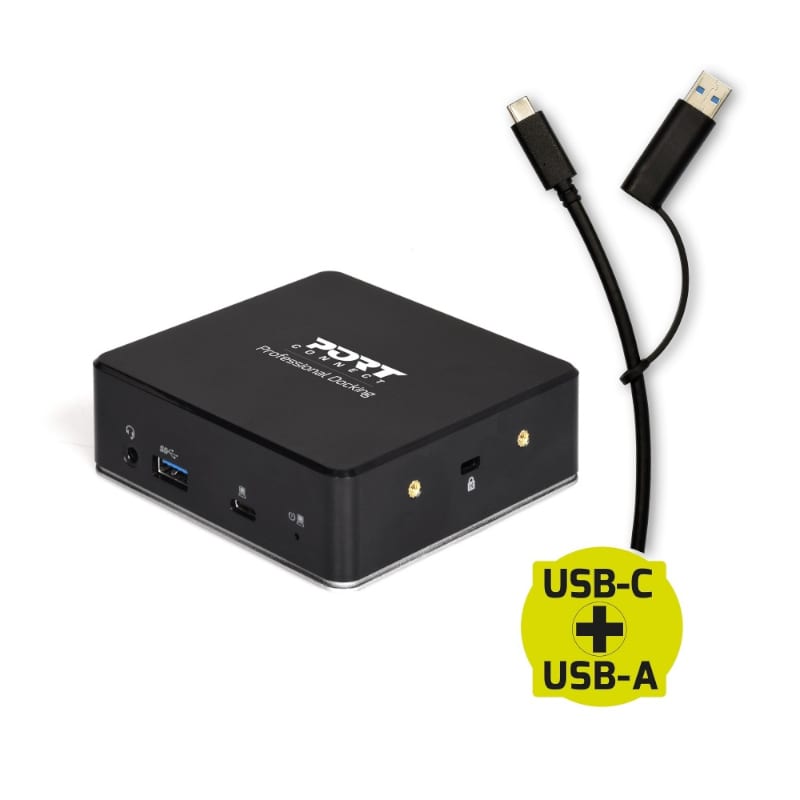 Port USB Type-C to 1 x RJ45|2 x USB3.1 Gen1|2 x HDMI|1 x Type-C|1 x USB3.1 Gen1 | Apple Charging 2.4A|1 x Aux Dock - Black