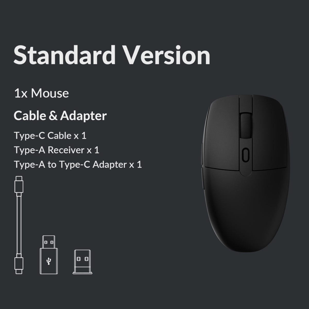 Keychron BM22-A9 1K Huano Micro Switch Wireless Mouse (BT/2.4GHz/Wired) - Black