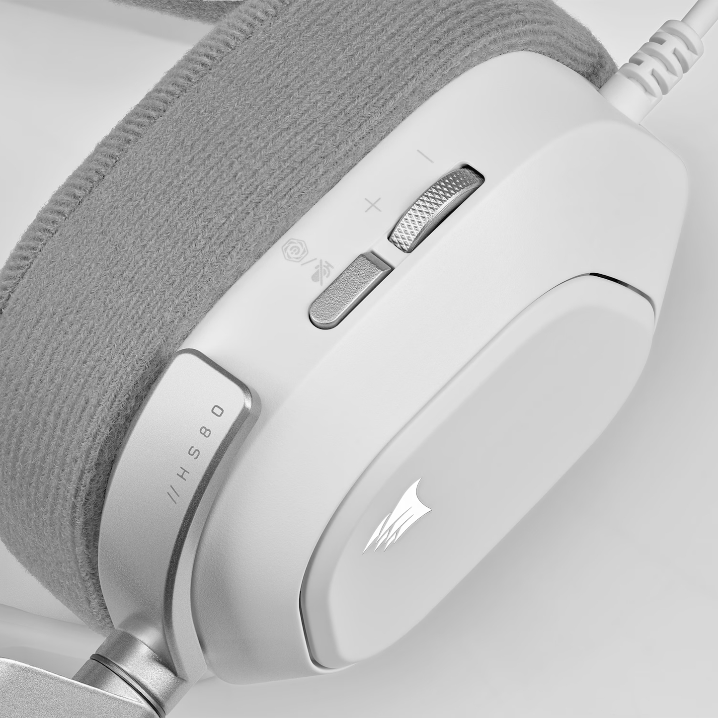 Corsair HS80 RGB USB Wired Over-Ear Gaming Headset — White