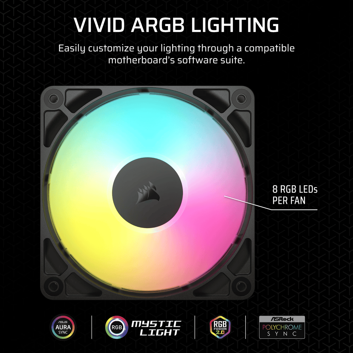 Corsair RS120 ARGB 120mm PWM Fan - Black