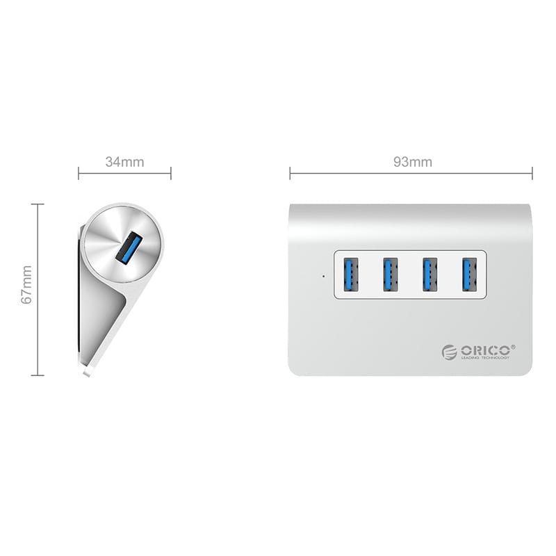 ORICO 4 Port USB3.0 Angled Hub