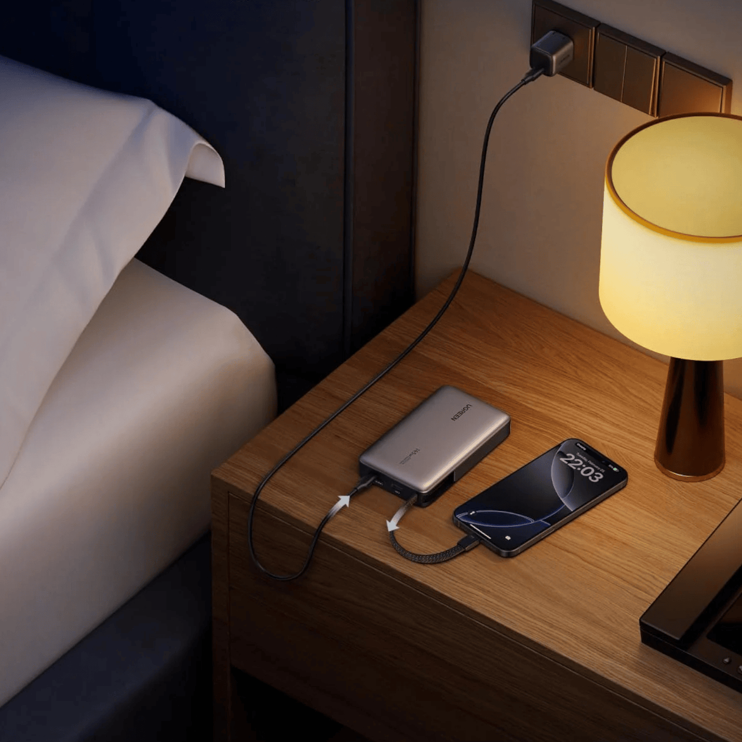 UGREEN Nexode 145W 20000mAh Power Bank with built-in USB Type-C Cable