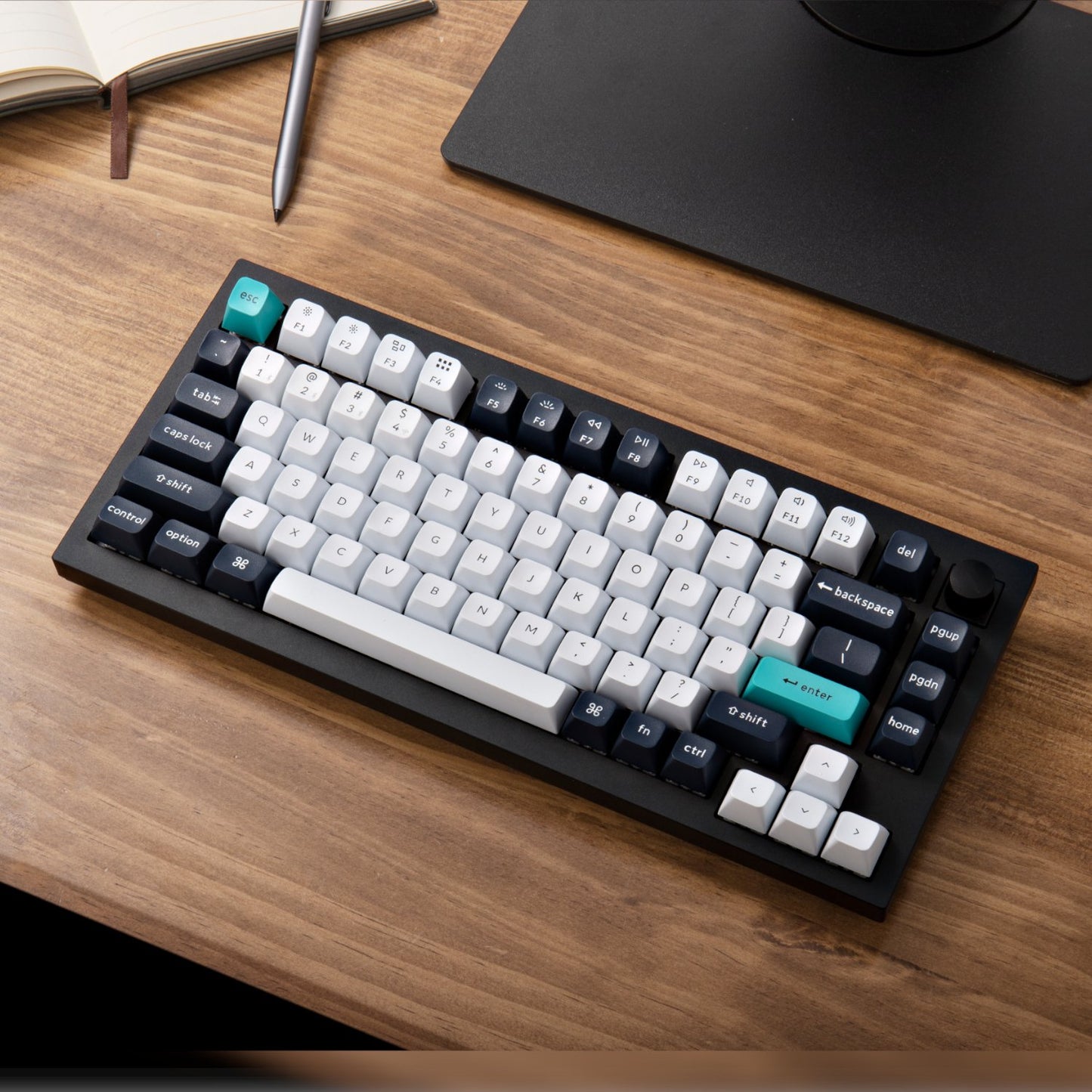 Keychron Q1 Max QMK/VIA RGB Wireless Custom Mechanical Keyboard (Gateron RED Switches) - Black