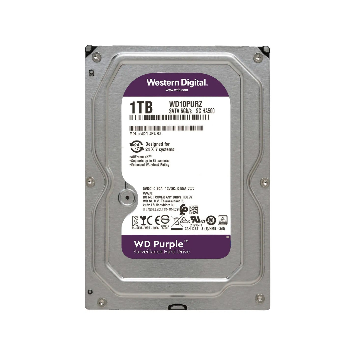 WD PURPLE 1TB 3.5 SURVEILLANCE HDD 64MB