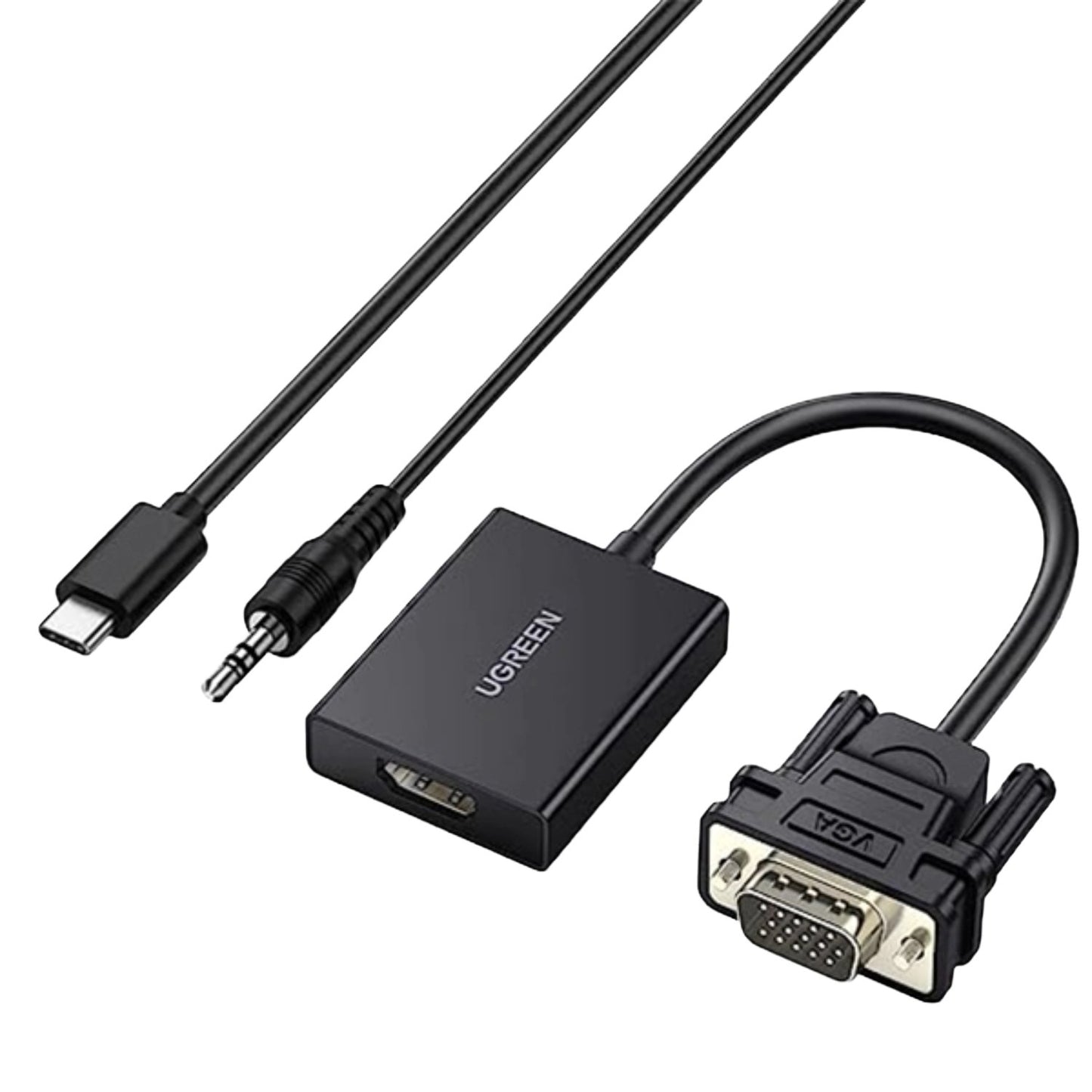 UGreen VGA to HDMI Converter | Male to Female | 1080P Full HD – Black