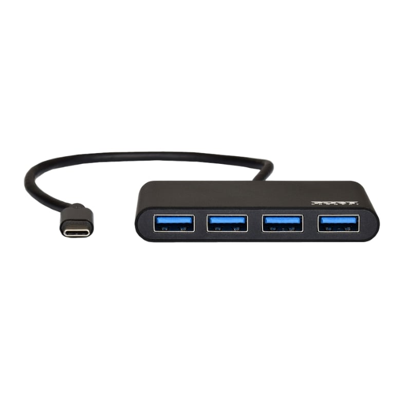 Port USB Type-C to 4 x USB3.0 5Gbps 30cm 4 Port Hub - Black