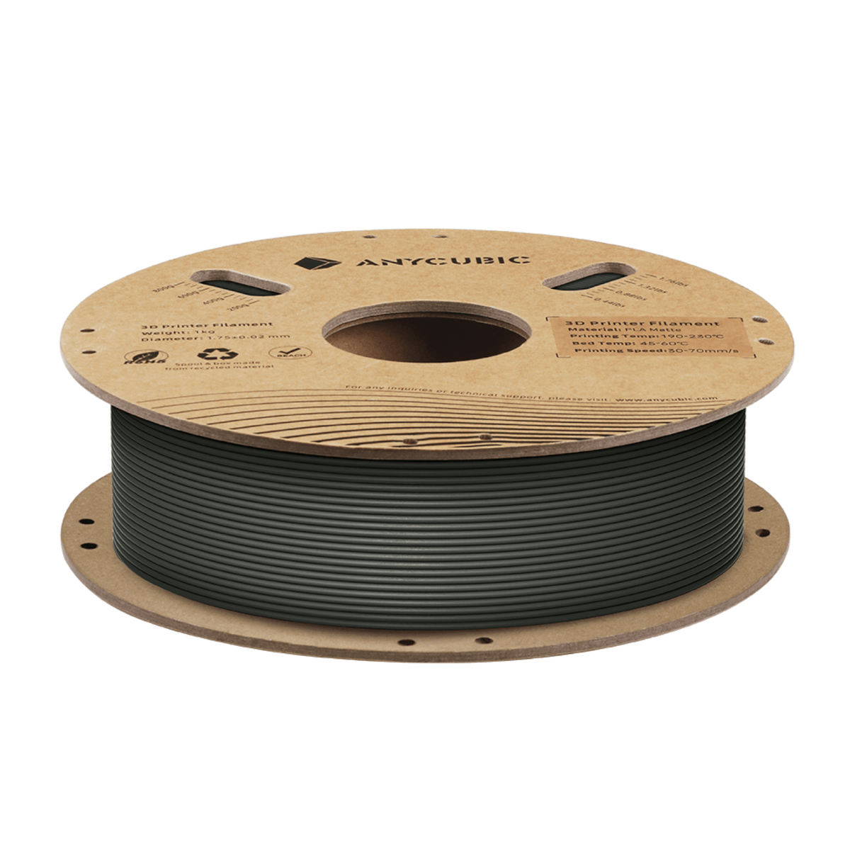 Anycubic PLA Matte Filament 1kg - Black