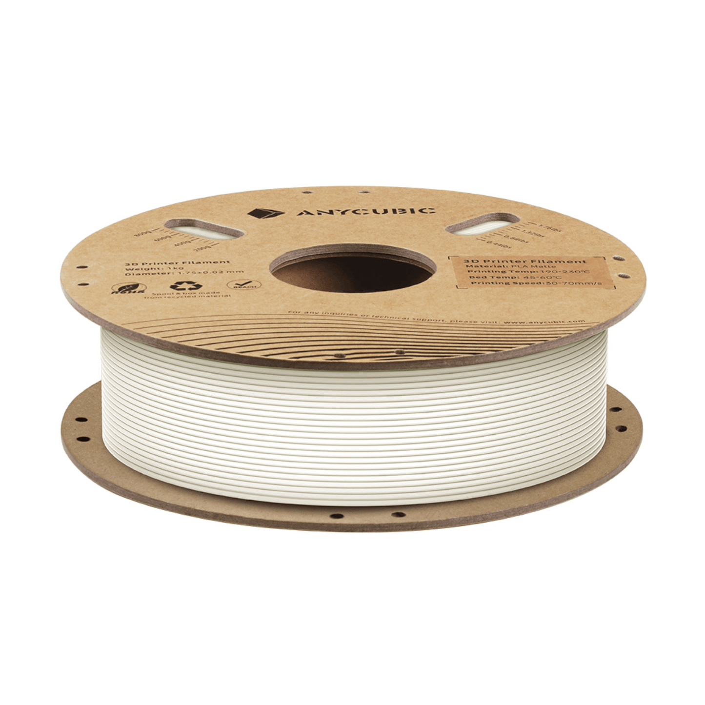 Anycubic PLA Matte Filament 1kg - White