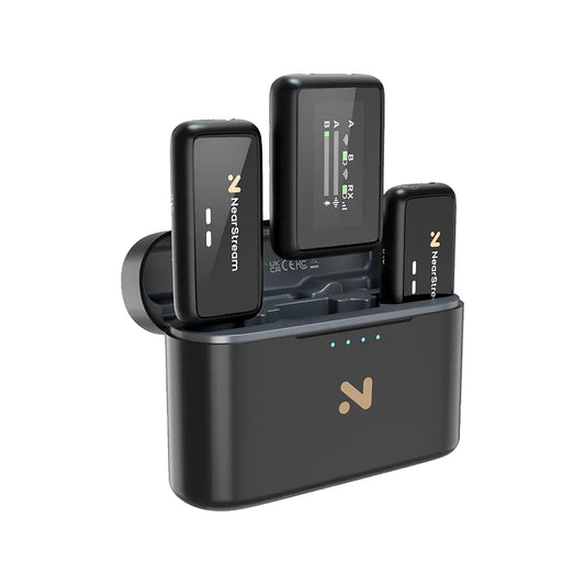 NearStream AWM20T AI Noise-Canceling Premium Lavalier Dual Wireless Microphones