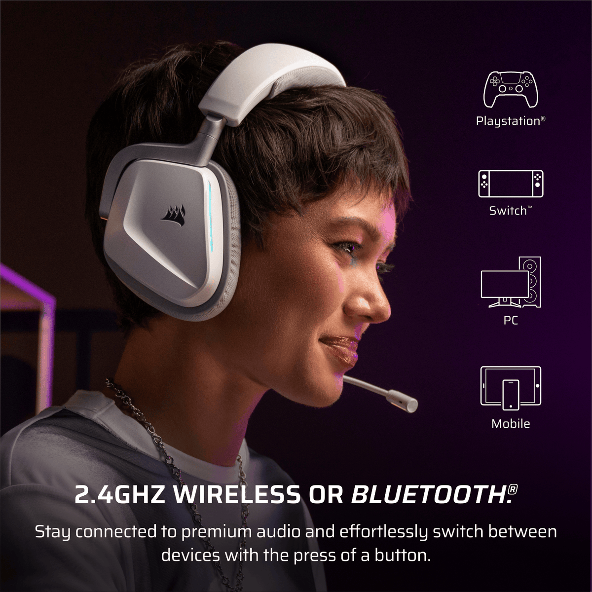 CORSAIR VOID v2 WIRELESS Gaming Headset - White