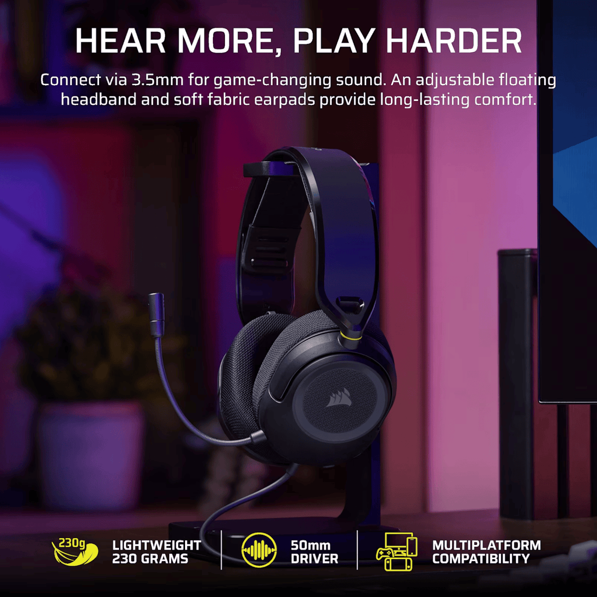 Corsair HS35 v3 Wired Gaming Headset - Carbon