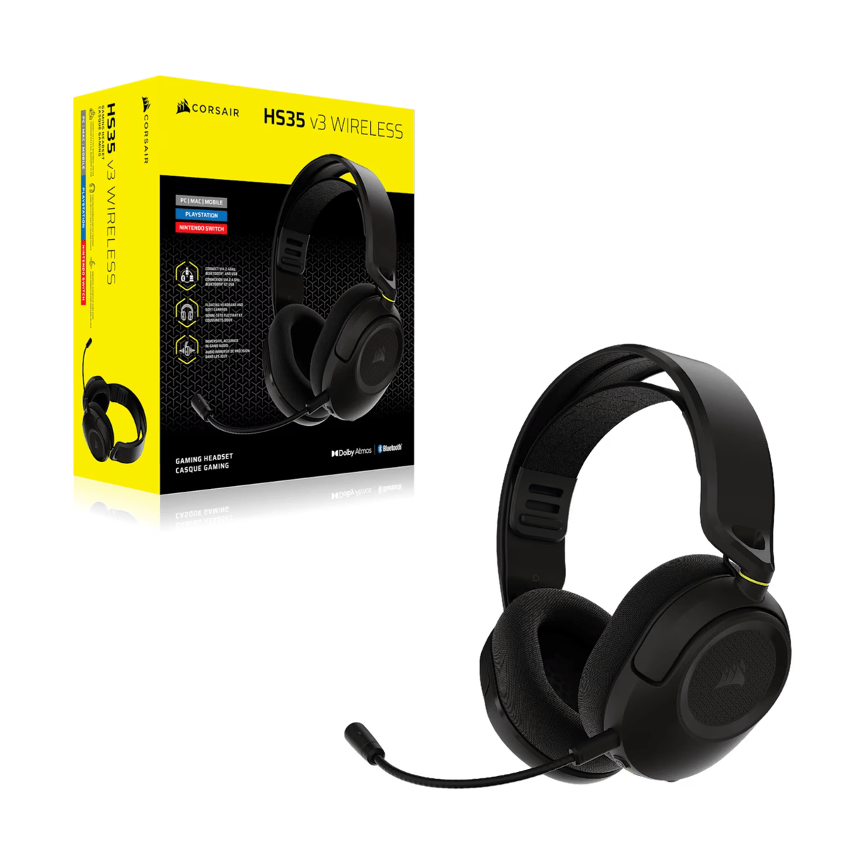 Corsair HS35 v3 Wireless Gaming Headset - Carbon