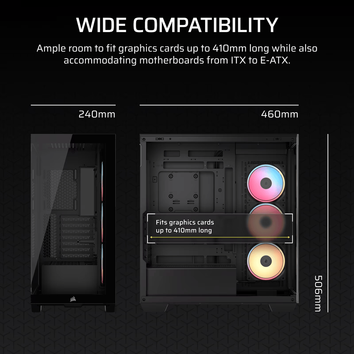Corsair 3500X LX-R RGB iCUE LINK Mid-Tower PC Case - Black
