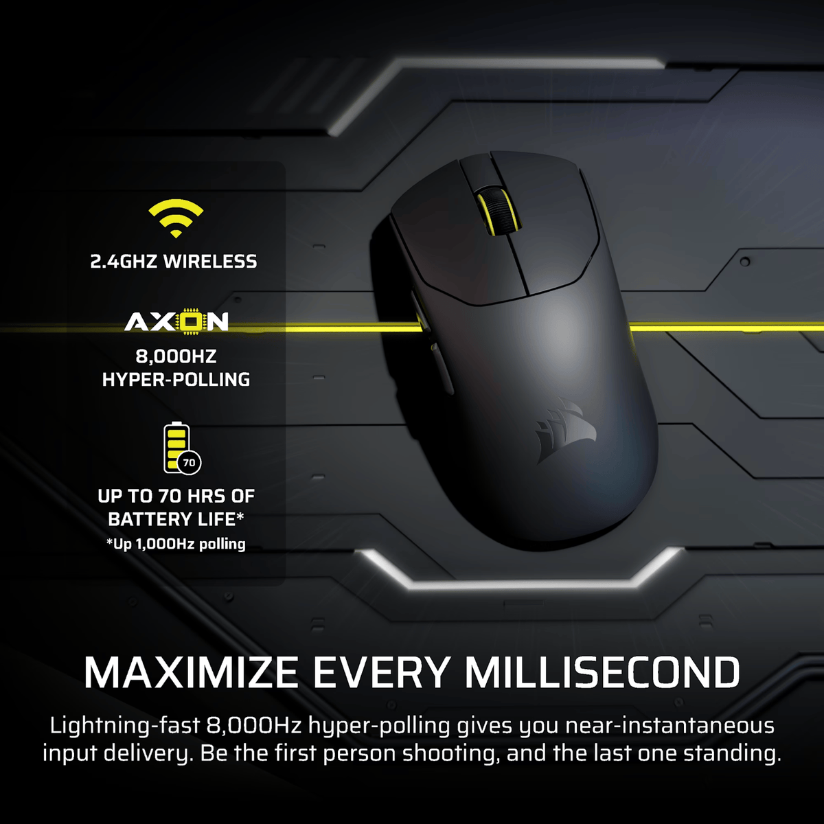 Corsair SABRE v2 PRO ULTRALIGHT WIRELESS 30000 DPI Gaming Mouse - Black