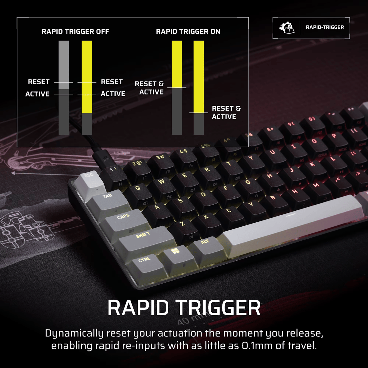 Corsair CLIPPER PRO MINI 60 Hall Effect Gaming Keyboard - Black