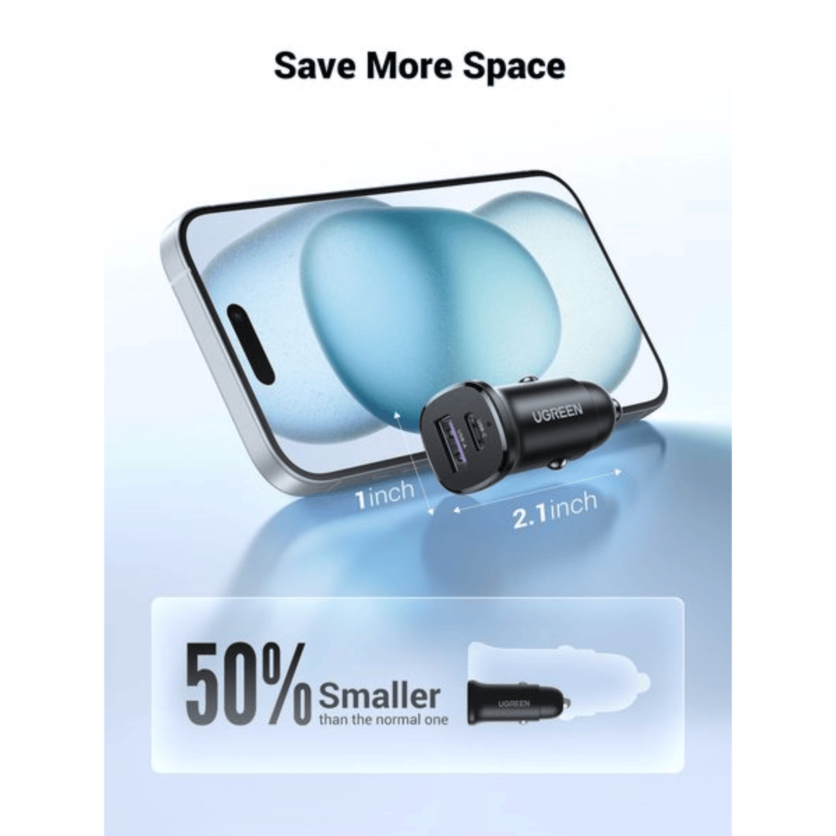 UGREEN Car Charger Fast Charging 30W 2Ports