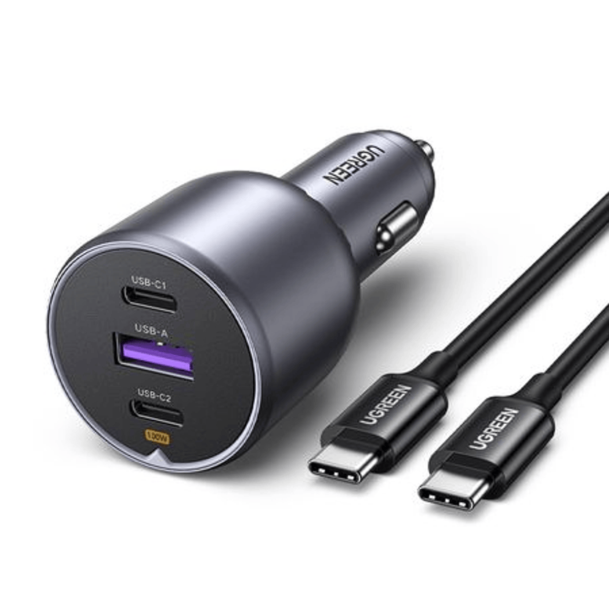 UGREEN 130W USB-C 3-port Car Charger