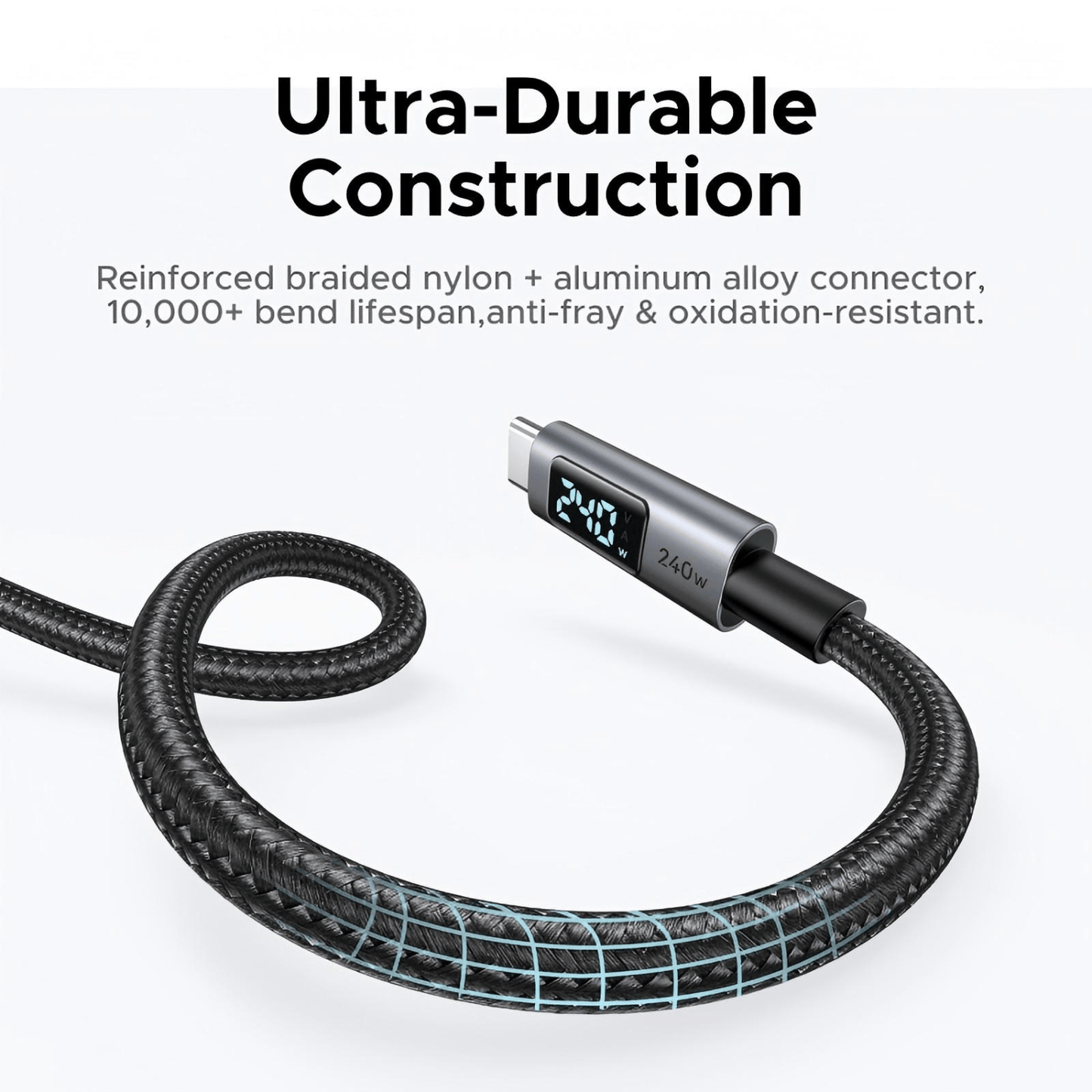 UGREEN 240W USB Type-C Cable with LED Display 2M