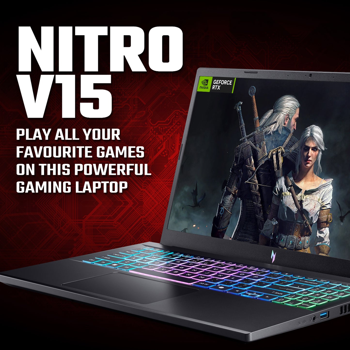 Acer NITRO V 15 Gaming Laptop 15.6" | AMD Ryzen 7 | 16GB | 512GB | RTX 5050 8GB | Windows 11 Home