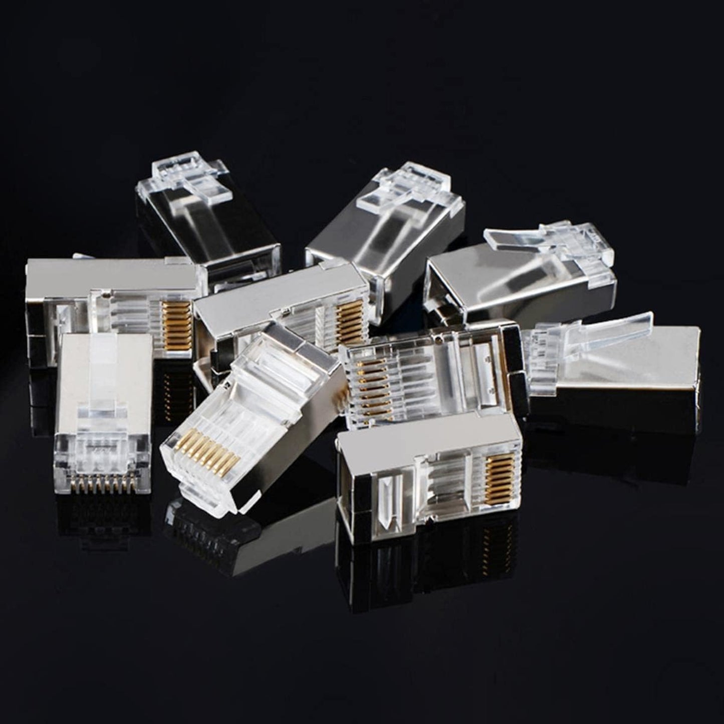 UGreen NW111 RJ45 Cat6 Ethernet Network Head 100 Pack - Silver/Transparent