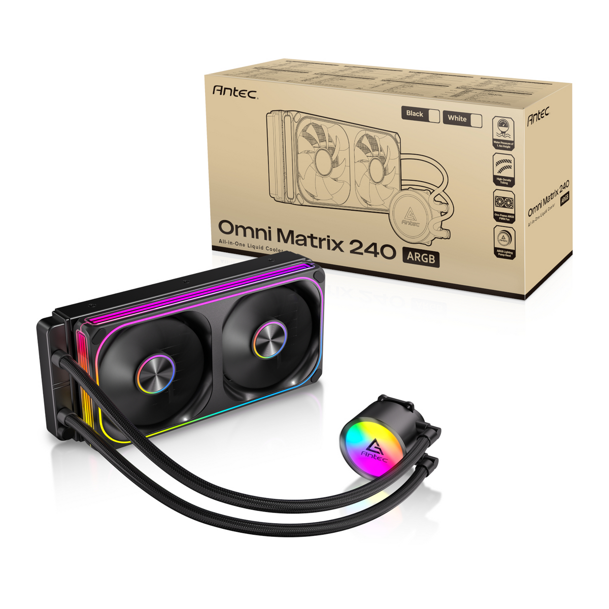 Antec Omni Matrix 240 ARGB CPU Liquid Cooler - Black