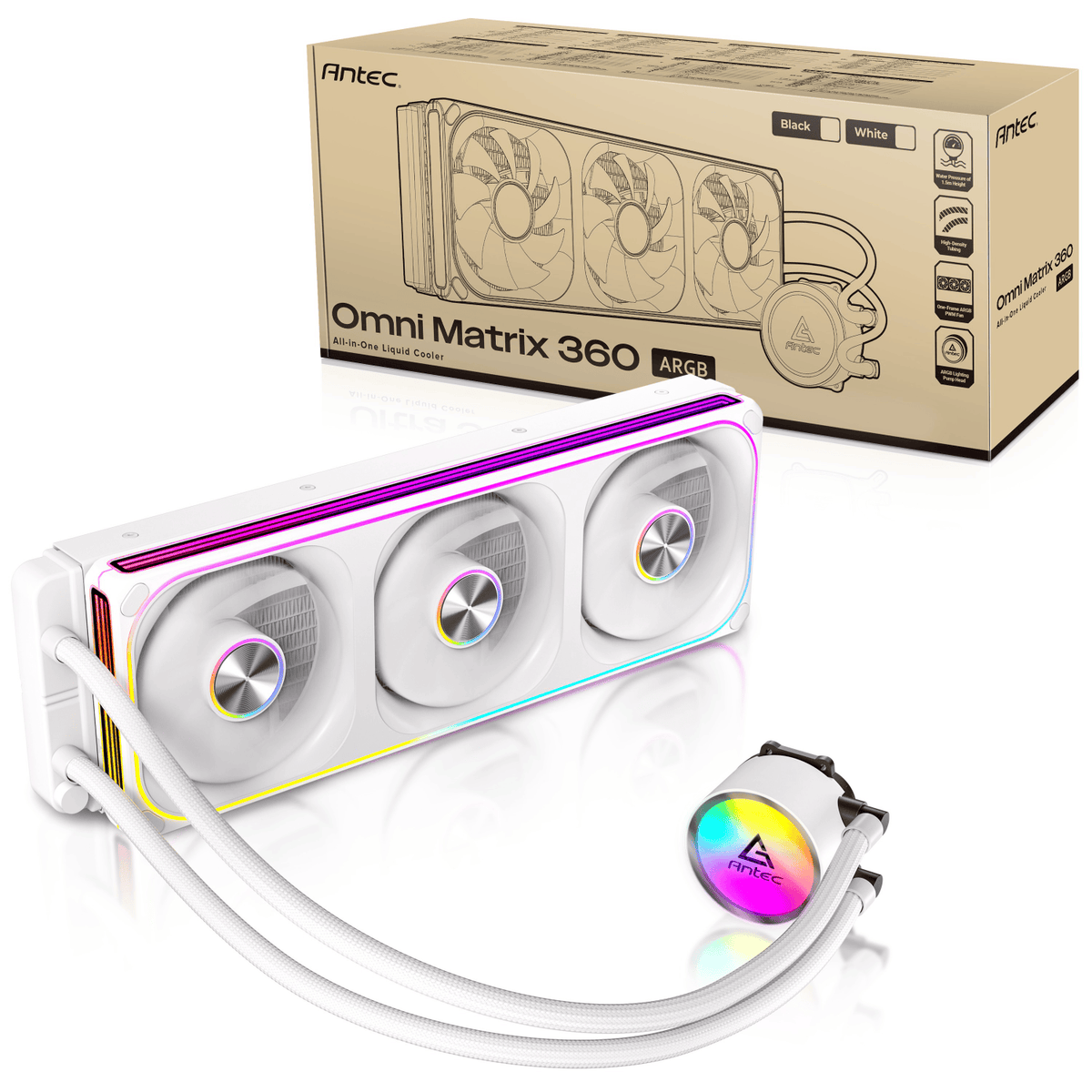 Antec Omni Matrix 360 ARGB CPU Liquid Cooler White