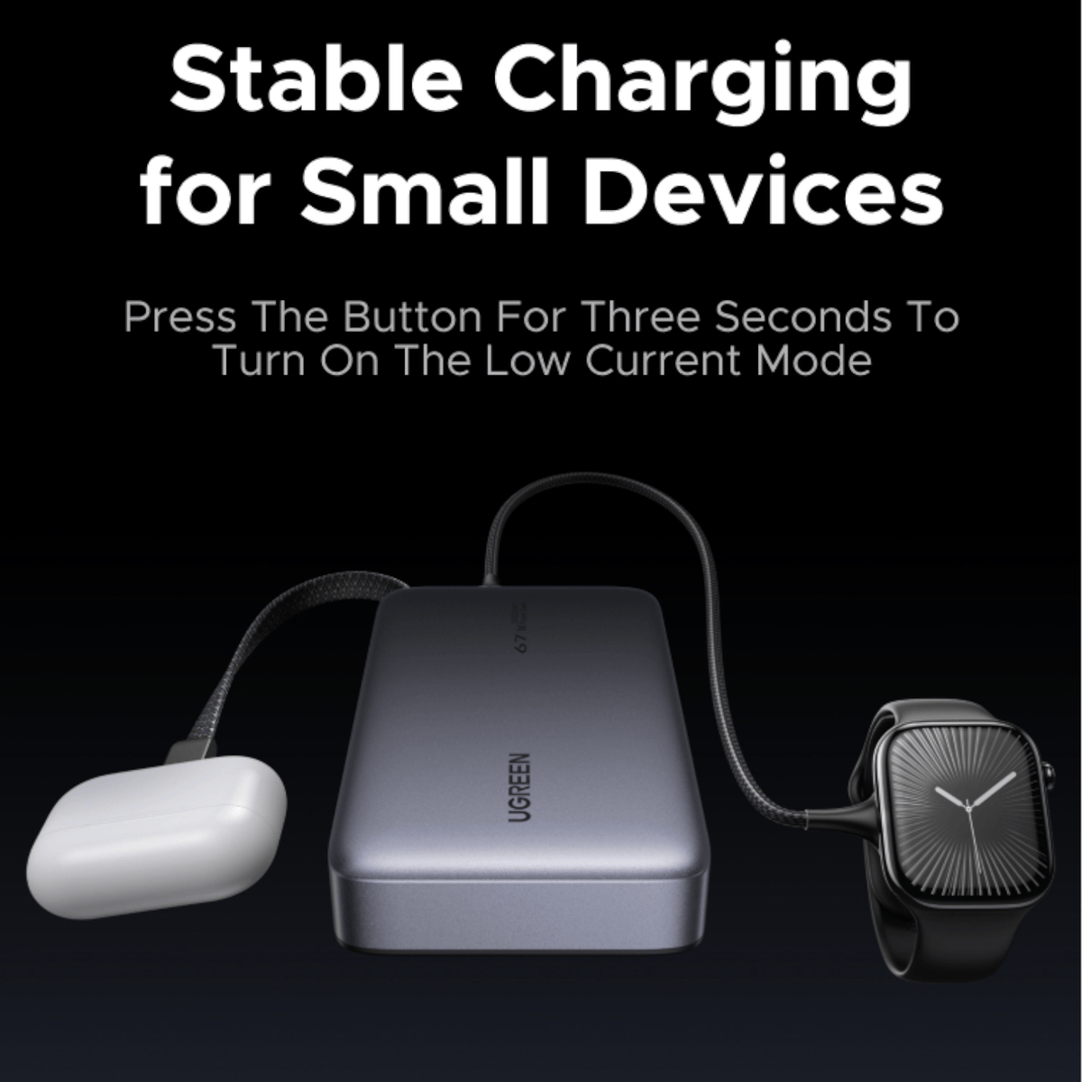 UGREEN 20000mAh 67W Nexode Power Bank with Built-in Cable