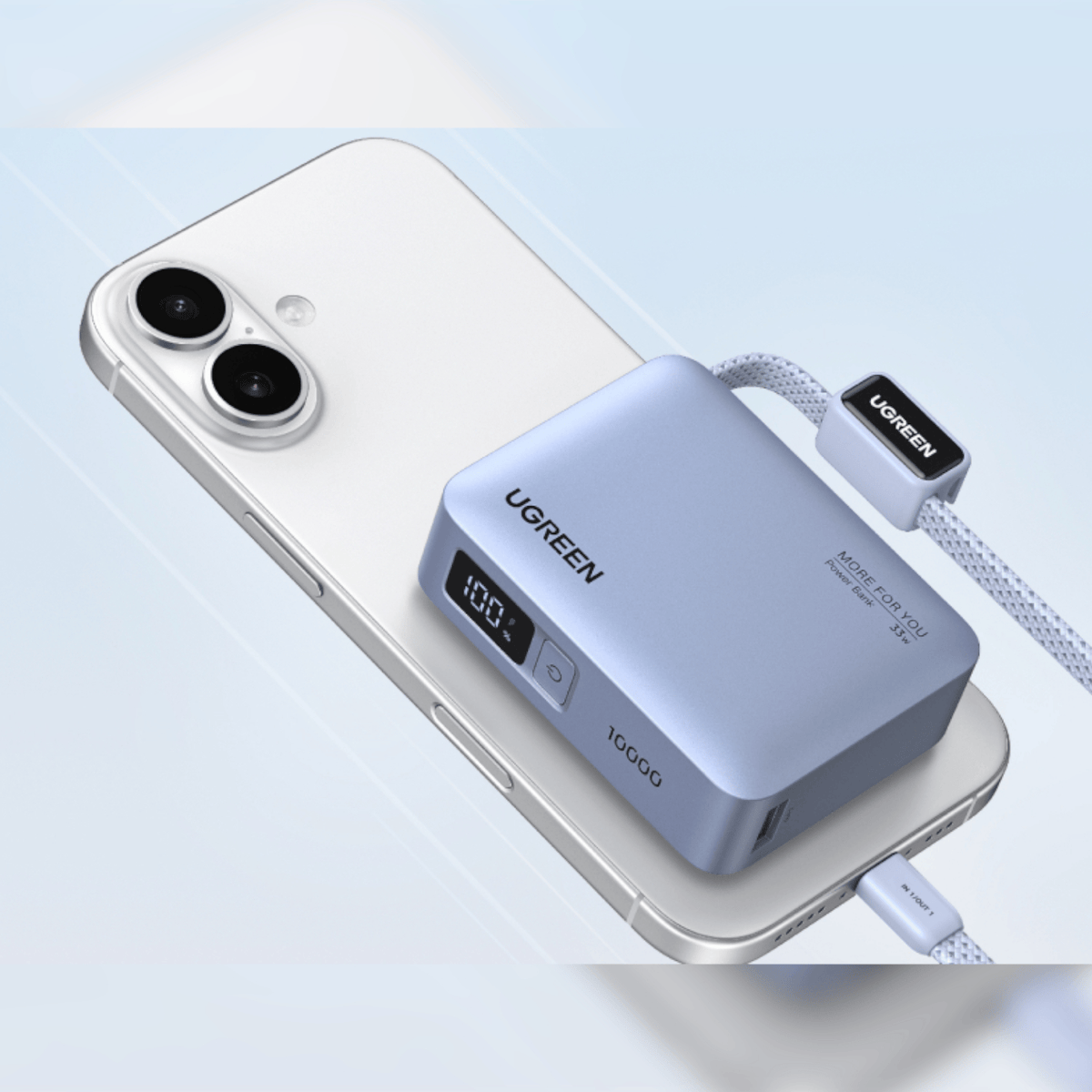 UGreen Nexode 10000mAh 30W Power Bank with Built-in USB Type-C Cable