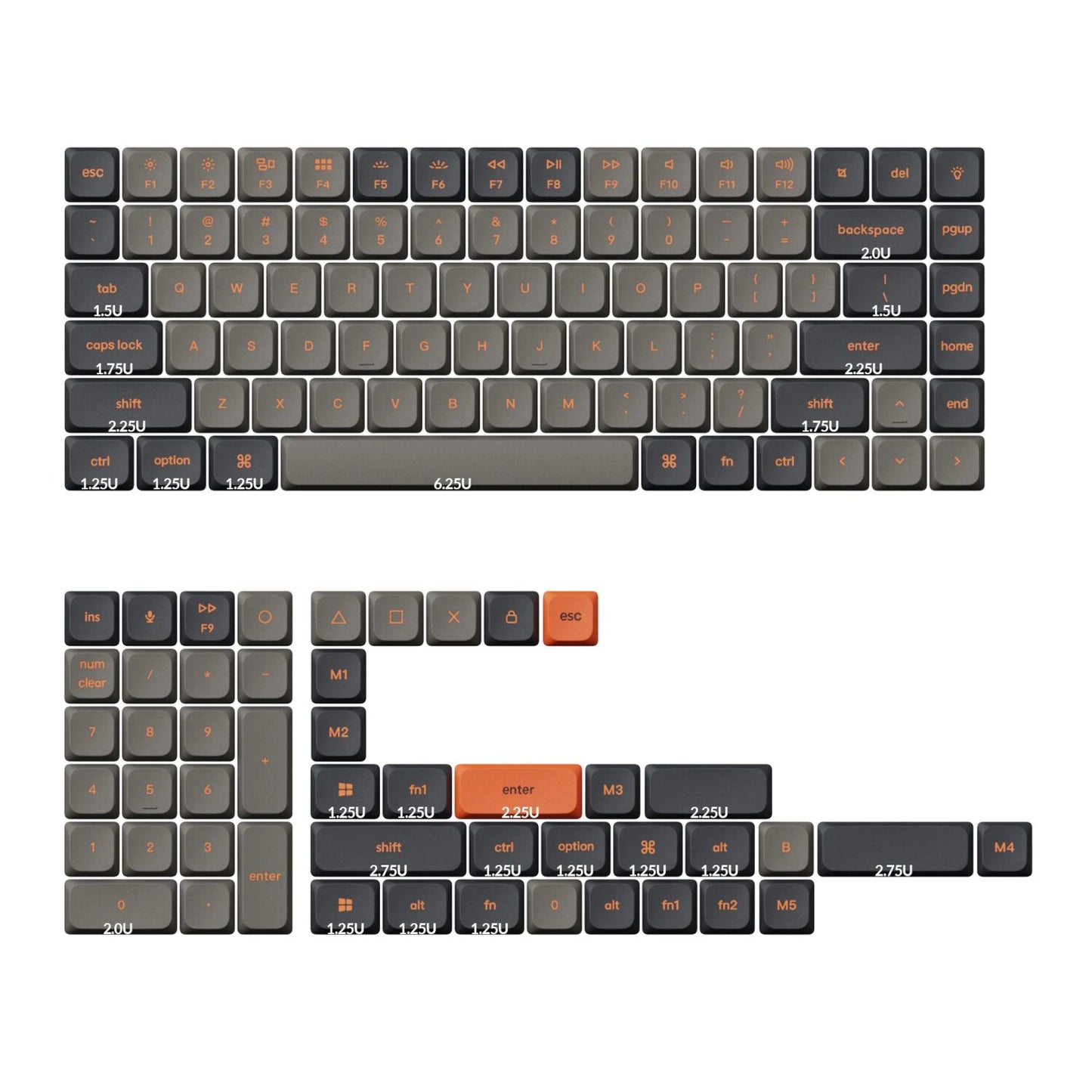 Keychron PBT LSA Carbon Keycap Set V2 - Low Profile