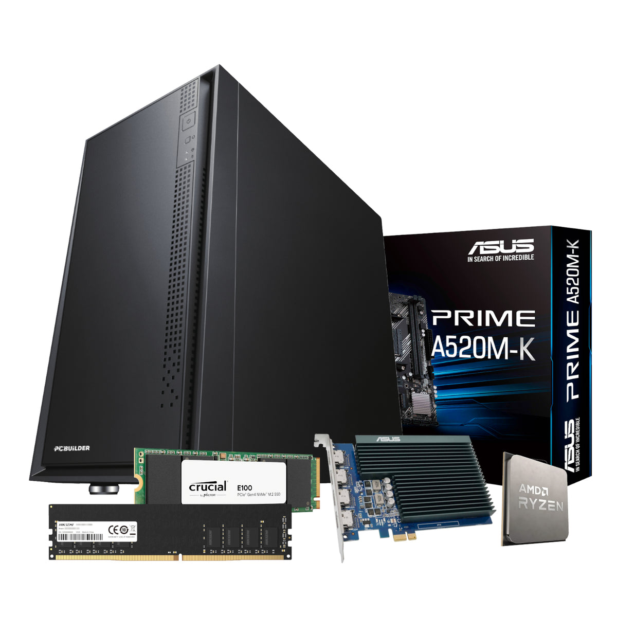 PCBuilder AMD Ryzen 5 3400G GT730 HOME MASTER Windows 11 Desktop PC