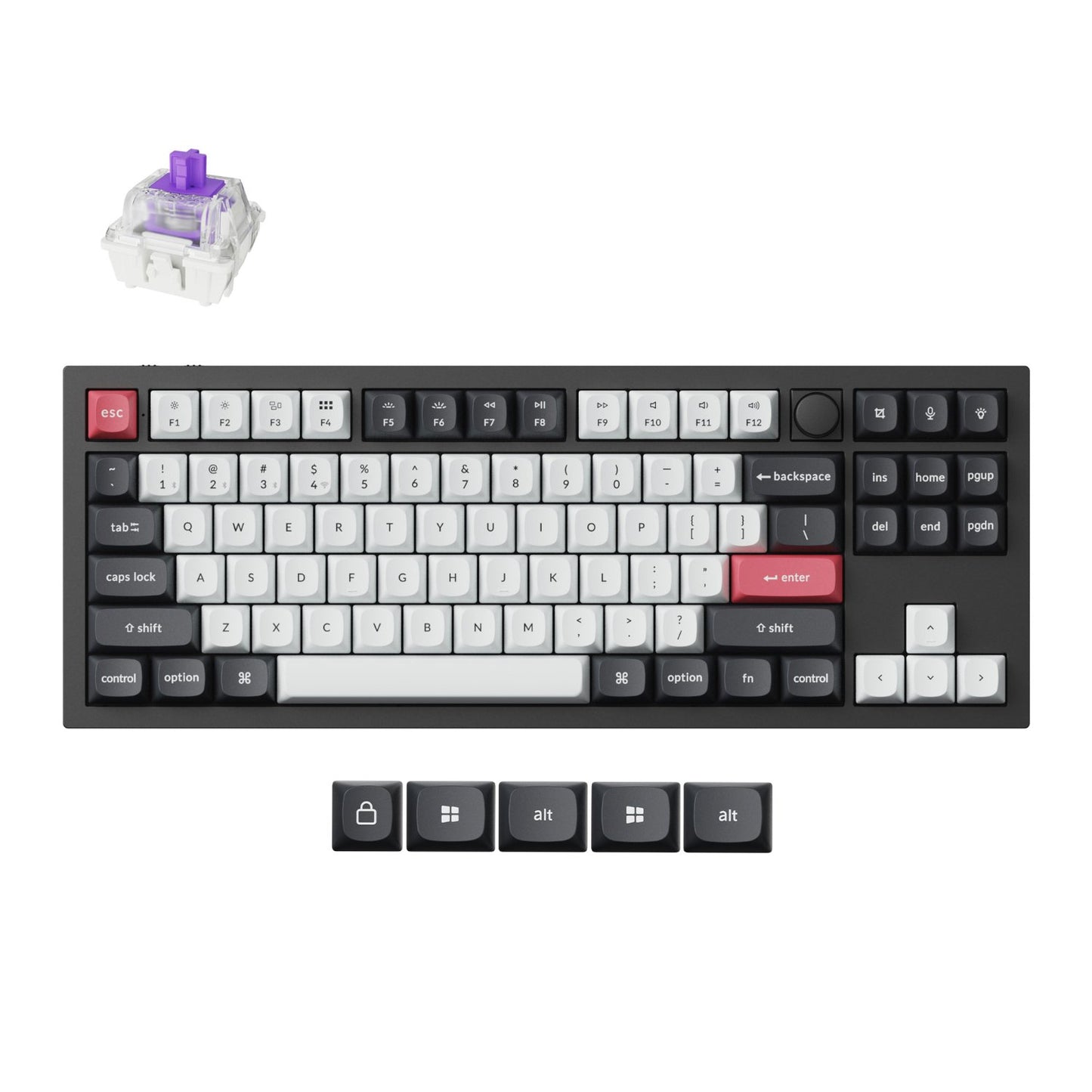 Keychron Q3 HE QMK 80% Wireless Custom Mechanical Keyboard (Nebula Switch) – Carbon Black