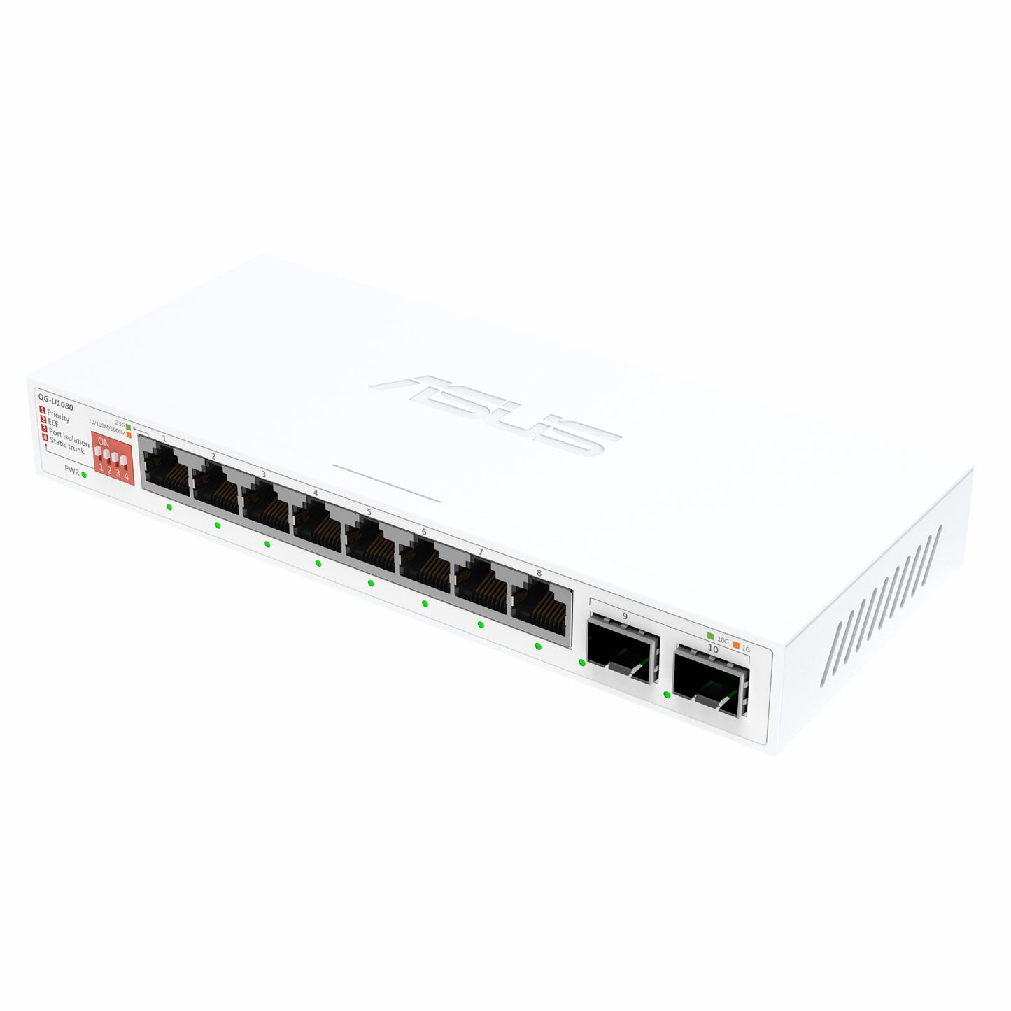 ASUS 8x2.5G + 2x10G SFP+ Unmanaged Network Switch- White