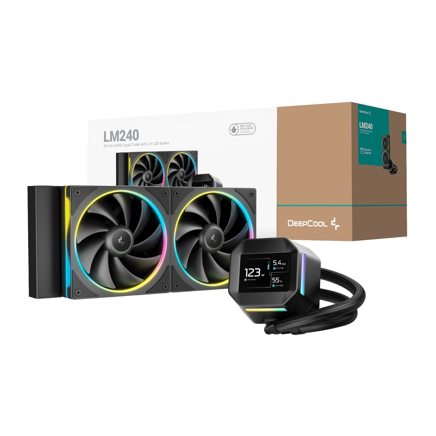 DeepCool LM240 ARGB 240mm AiO Liquid Cooler - Black