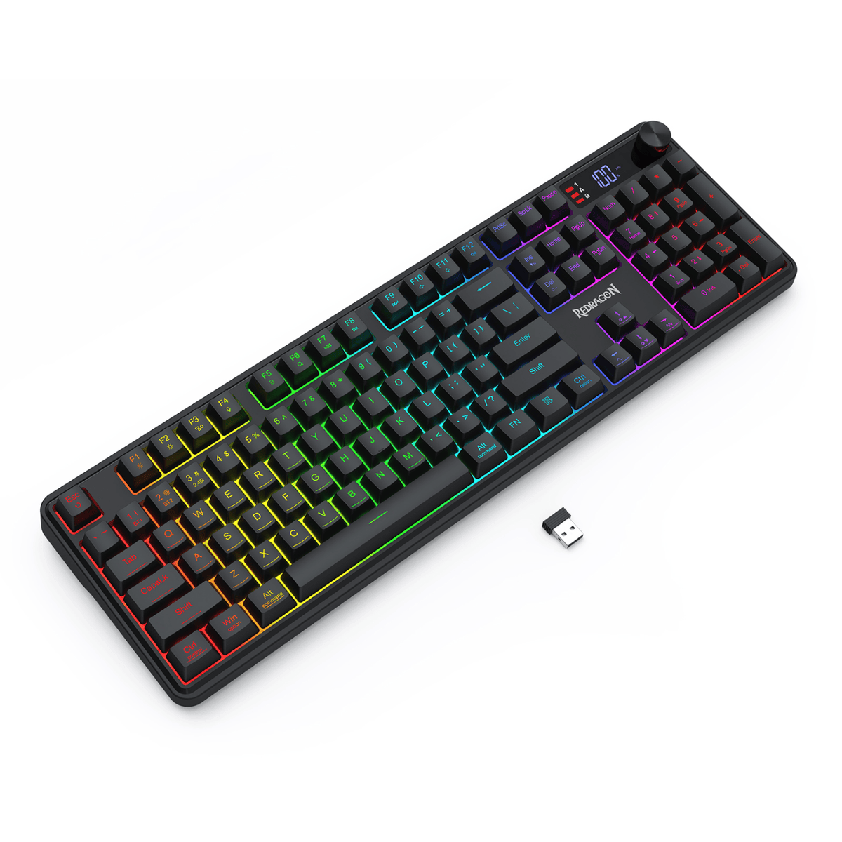 Redragon RM104 PRO VOLCANO RGB Wireless Membrane Gaming Keyboard - Black