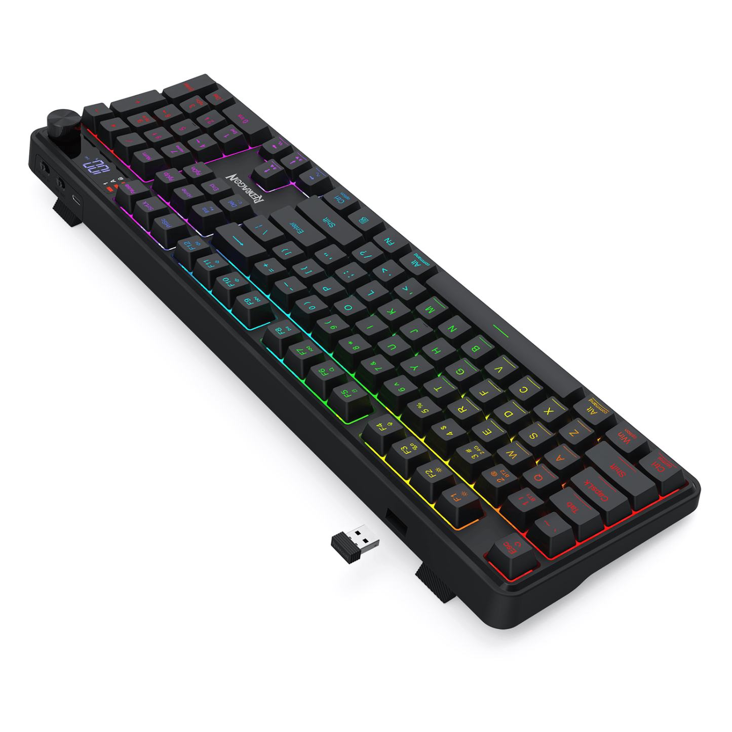 Redragon RM104 PRO VOLCANO RGB Wireless Membrane Gaming Keyboard - Black