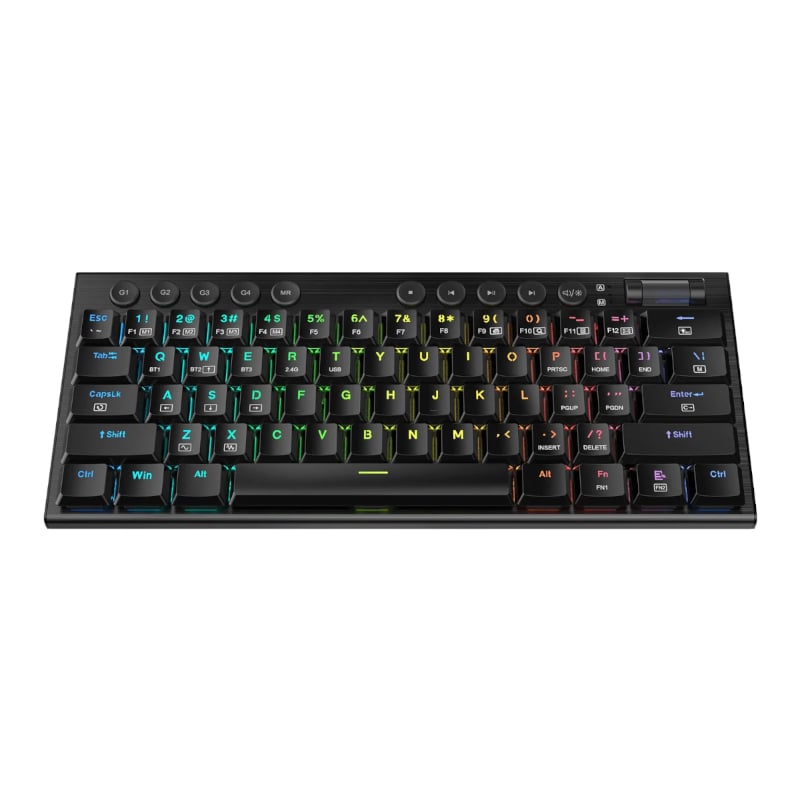 REDRAGON Horus Mini Pro 61Key Wireless Bluetooth Red Switch RGB Low Profile Gaming Mechanical Keyboard - Black