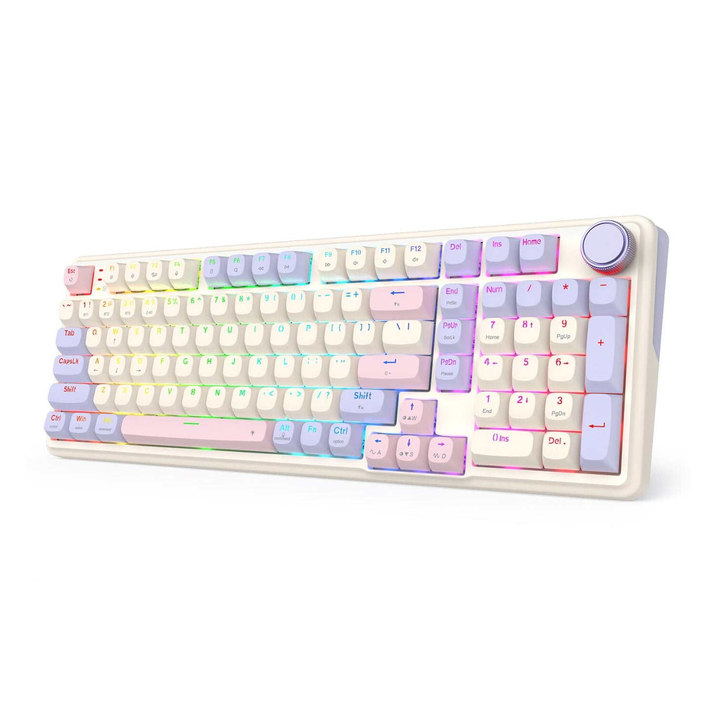 Redragon K768 EISA 100 RGB Wireless Gaming Keyboard - Lilac