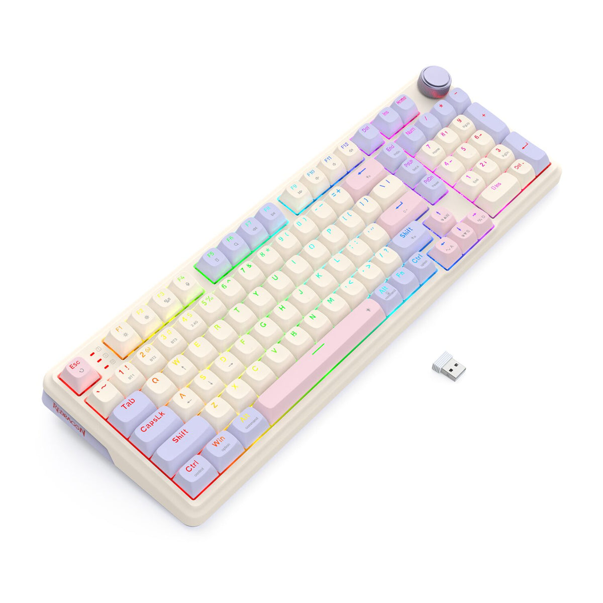 Redragon K768 EISA 100 RGB Wireless Gaming Keyboard - Lilac
