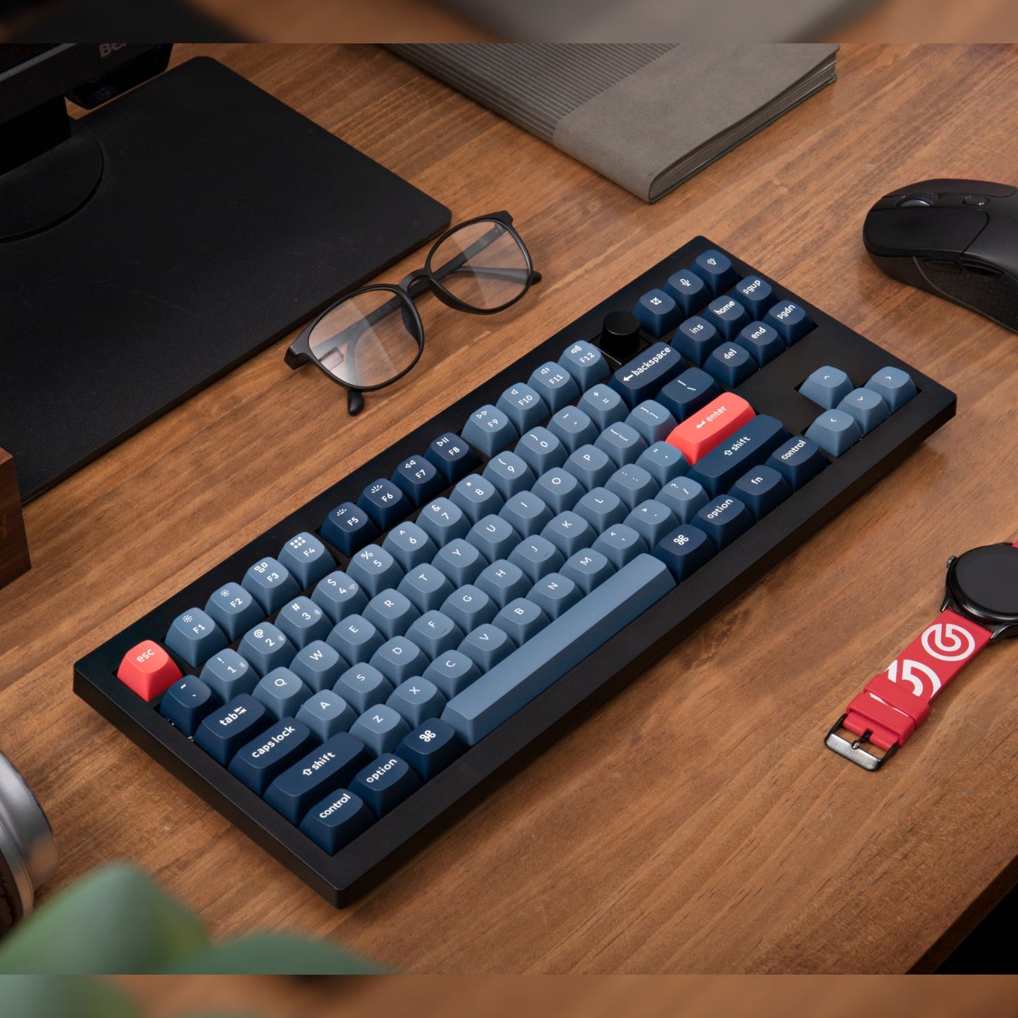 Keychron V3 Max QMK/VIA 80% Wireless Custom Mechanical Keyboard (Red Switch) – Carbon Black