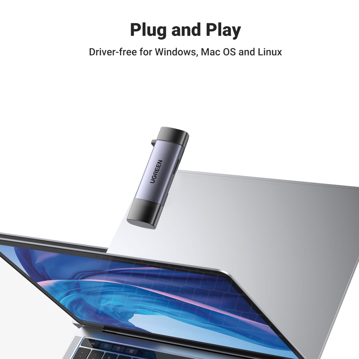 UGREEN CM185-50706 2-in-1 OTG Card Reader | Type-C | USB-A - Silver